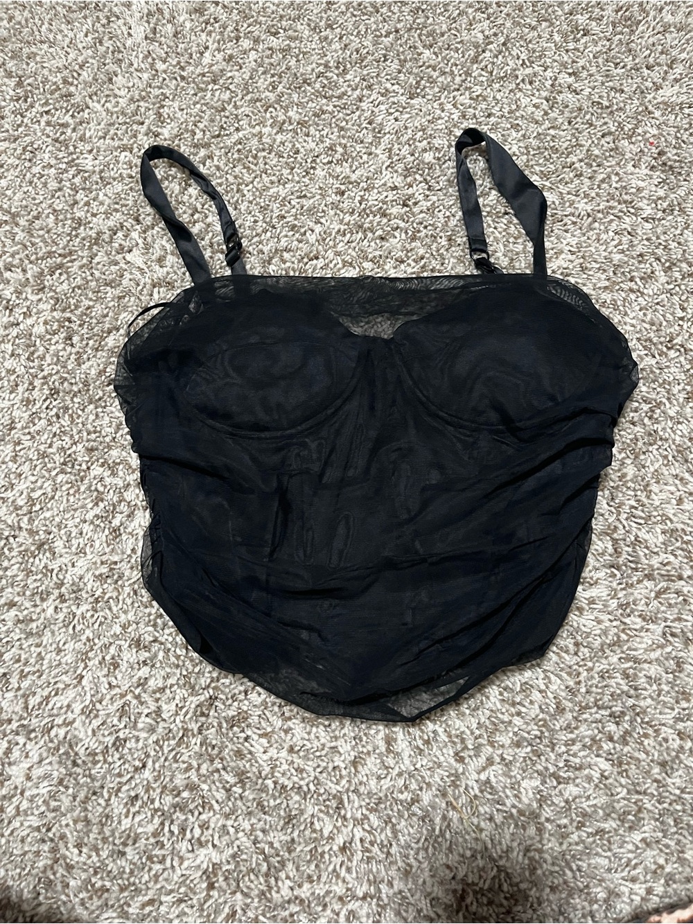 Windsor Black Sheer Mesh Bustier Top